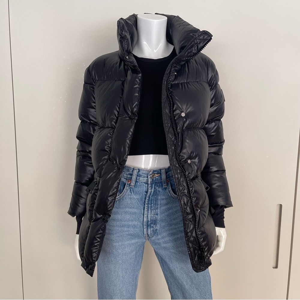 SAM NYC ZOE Puffer Down Coat In Jet Black